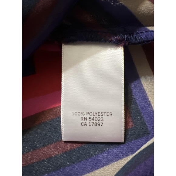 Banana Republic Semi Sheer 3/4 Sleeve Top Blouse Women's Medium Chevron Print - Picture 6 of 12